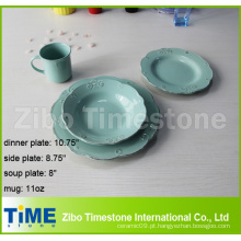 Cerâmica Color gravado Dinnerware Set